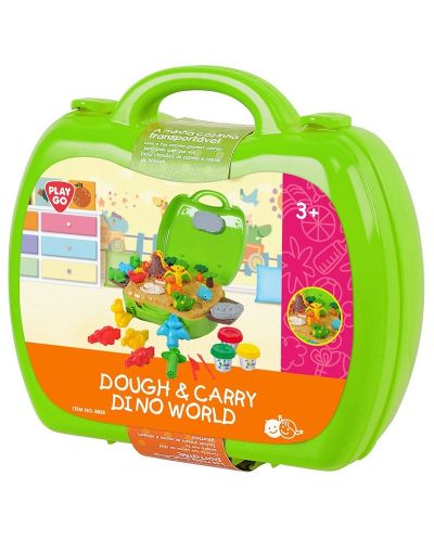 Куфар с пластилин PlayGo Dough & Carry – Динозаври - 1