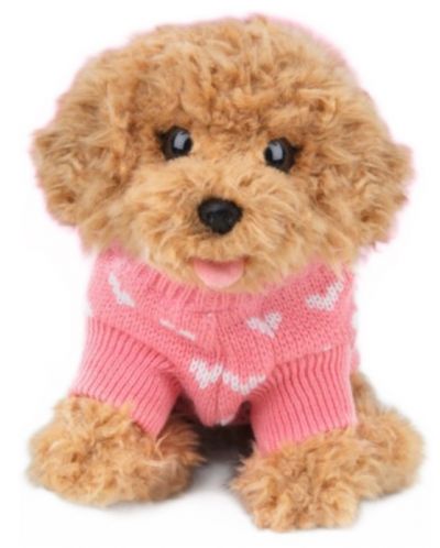 Плюшена играчка Studio Pets - Куче Пудел с блузка, Бисквитка, 23 cm - 1