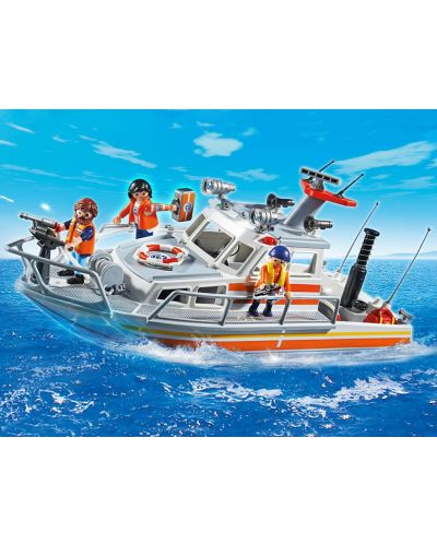 Конструктор Playmobil City Action - Моторна спасителна лодка с водно оръдие за гасене на пожари - 5