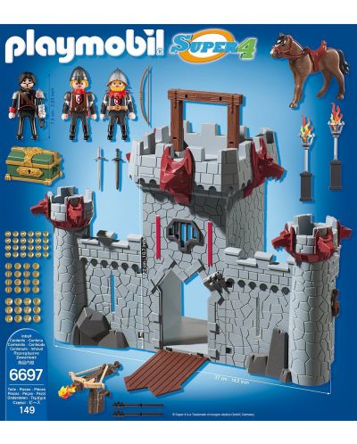 Конструктор Playmobil Super 4 - Преносим замък на Черния барон - 4