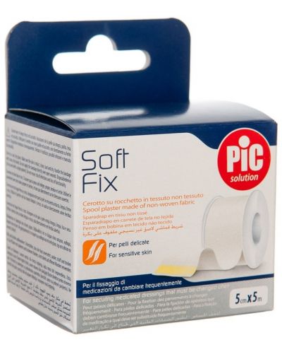 Soft Fix Пластир на ролка, 5 cm х 5 m, 1 брой, Pic Solution - 1