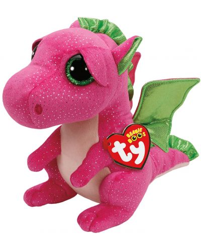 Плюшена играчка TY Toys Beanie Boos - Дракон Darla, розов, 15 cm - 1