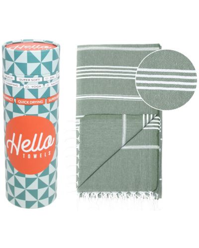 Памучна кърпа в кутия Hello Towels - Bali, 100 х 180 cm, зелена - 1
