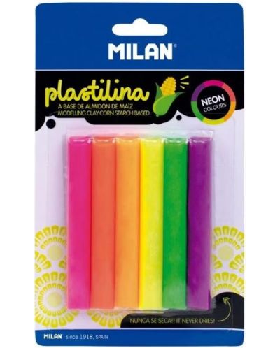 Пластилин Milan - 6 неонови цвята - 1