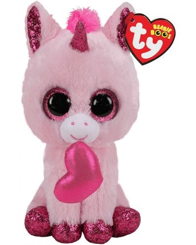 Плюшена играчка TY Toys Beanie Boos - Влюбен еднорог Darling, 15 cm - 1