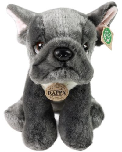 Плюшена играчка Rappa Еко приятели - Сив френски булдог, седящ, 26 cm - 2