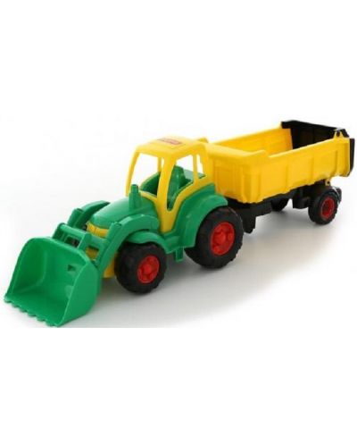 Пластмасова играчка Polesie - Трактор Champion с лопата и ремарке, асортимент - 2