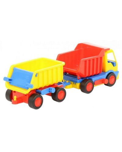 Пластмасова играчка Polesie - Камион с ремарке Basics - 3
