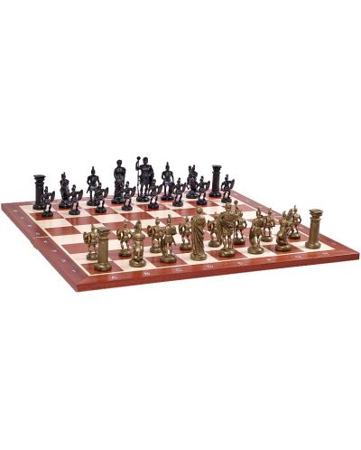 Пластмасови фигури за шах Sunrise - Roman, golden/black - 1