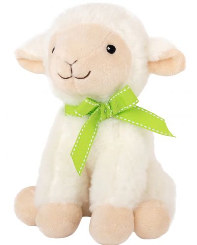 Плюшена играчка Амек Тойс - Овца, със зелена панделка, 19 cm - 1