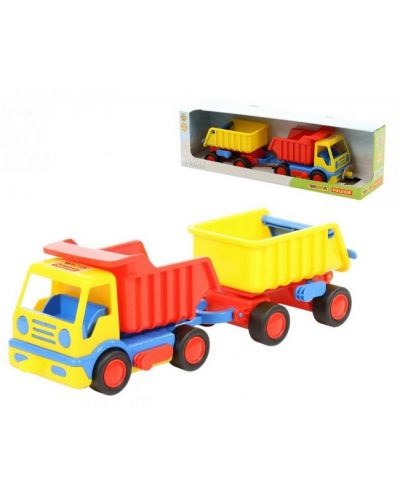 Пластмасова играчка Polesie - Камион с ремарке Basics - 1