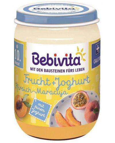 Плодово пюре йогурт Bebivita – Праскова и маракуя, 190 g, вид 2 - 1