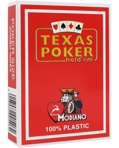 Пластични покер карти Texas Poker - червен гръб - 1