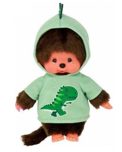 Плюшена играчка Monchhichi - Маймунка с костюм на динозавър - 1