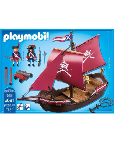 Комплект фигурки Playmobil - Войнишка патрулна лодка с оръдие - 2