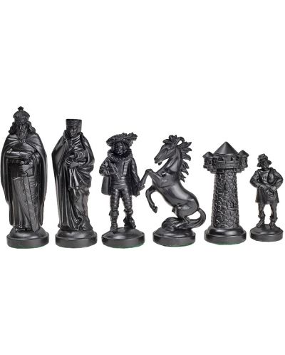 Пластмасови фигури за шах Sunrise - Medieval, golden/black - 3