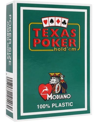 Пластични покер карти Texas Poker - тъмно зелен гръб - 1