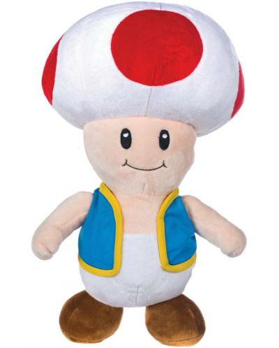 Плюшена фигура Nintendo Games: Super Mario Bros. - Toad, 25 cm - 1