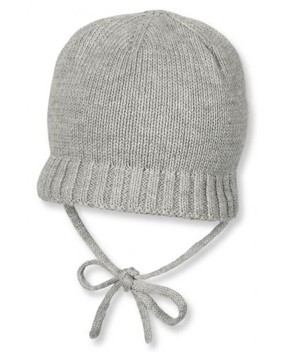 Плетена шапка с поларена подплата Sterntaler - 45 cm, 6-9 месеца, сива - 1