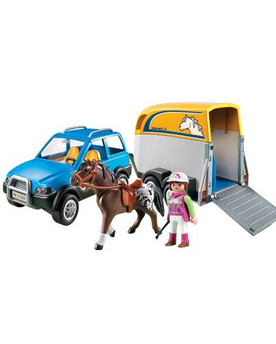 Комплект фигурки Playmobil Country - Джип с ремарке за коне - 5