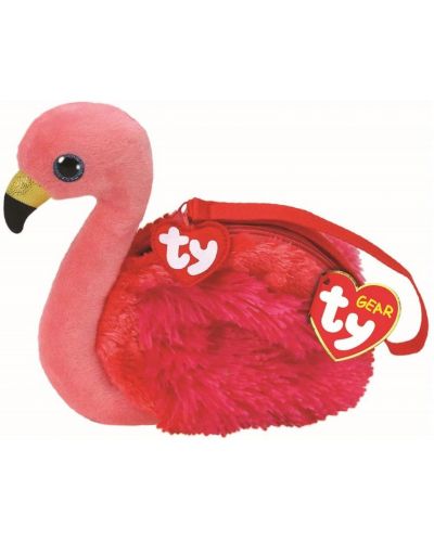Плюшено портмоне TY Toys - Фламинго Gilda, 10 cm - 1