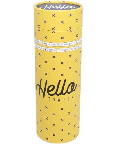 Памучна кърпа в кутия Hello Towels - Bali, 100 х 180 cm, сиво-жълта - 4