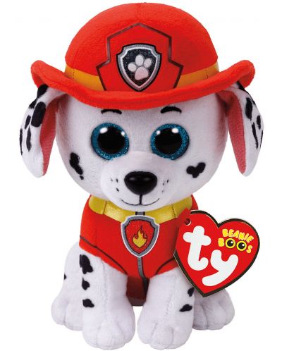 Плюшена играчка TY Toys Beanie Babies - Paw Patrol, Marshall, 15 cm - 1