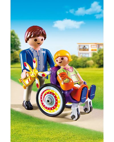 Комплект фигурки Playmobil - Дете в инвалиден стол - 3