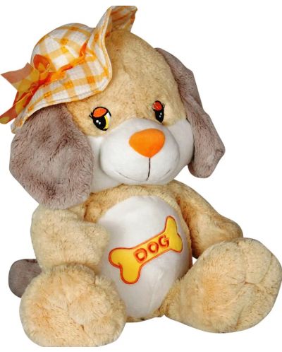 Плюшена играчка Амек Тойс - Куче с жълта шапка, 30 cm - 1