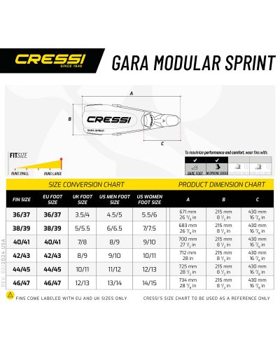 Плавници Cressi - Gara Turbo Sprint , черни - 6