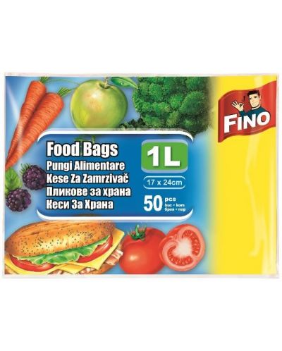 Пликове за храна Fino - 1 L, 17 х 24 cm, 50 броя - 1