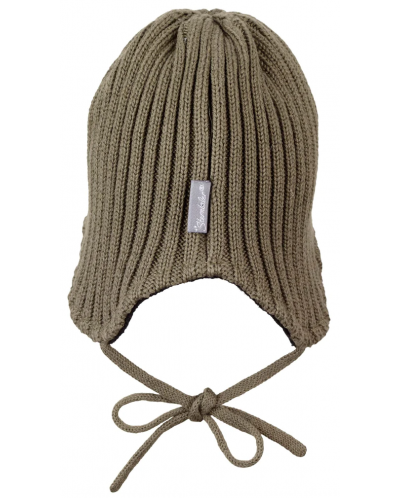 Плетена шапка Sterntaler - Зелена, от био памук, размер 49, 12-18 м - 2