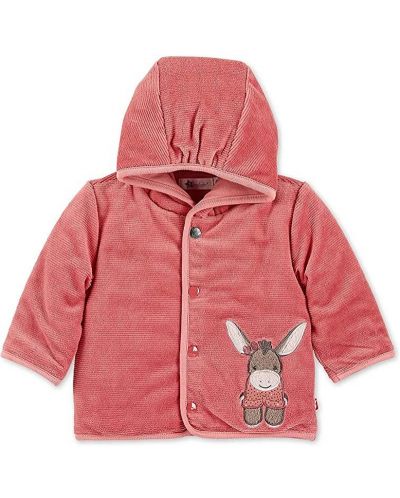 Плюшено бебешко палтенце Sterntaler - С магаренце, 68 cm, 5-6 месеца, розово - 1