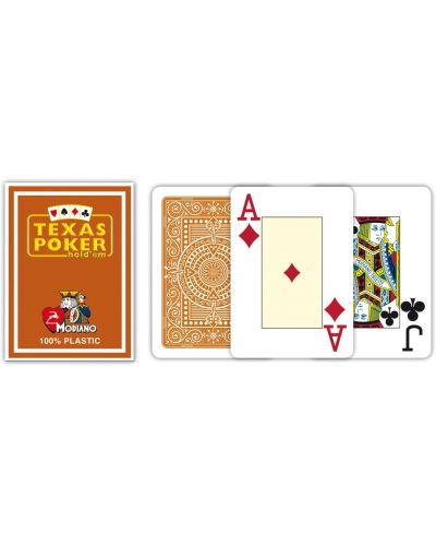 Пластични покер карти Texas Poker - охра - 2