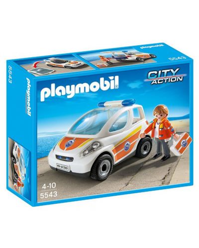 Комплект фигурки Playmobil City Action - Кола за спешна медицинска помощ - 1