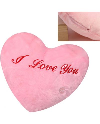 Плюшено сърце Tea Toys - със светлини, розово, 30 cm - 2