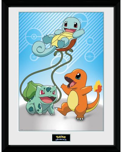 Плакат с рамка GB eye Games: Pokemon - Kanto Starters - 1