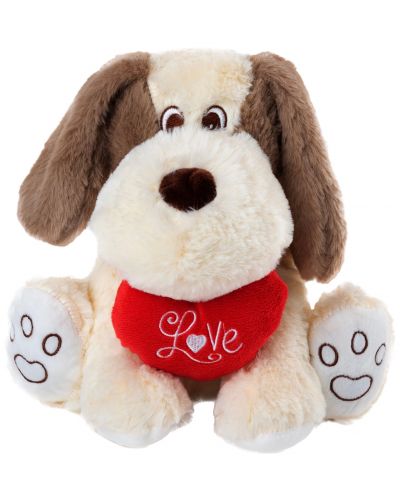 Плюшена играчка Амек Тойс - Куче със сърце, 22 cm - 1