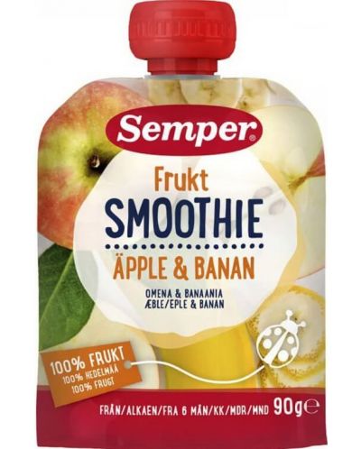 Плодово смути Semper - Ябълка и банан, 90g - 1