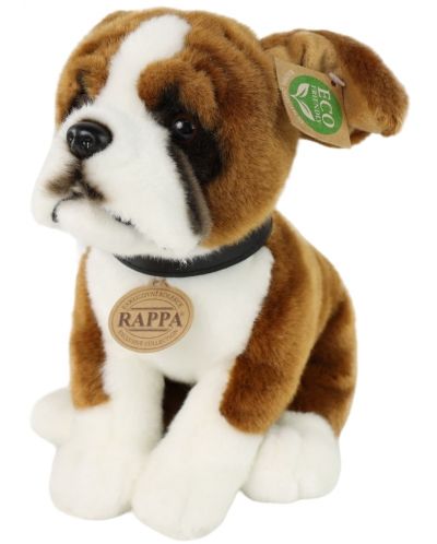 Плюшена играчка Rappa Еко приятели - Куче Боксер, седящ, 27 cm - 2
