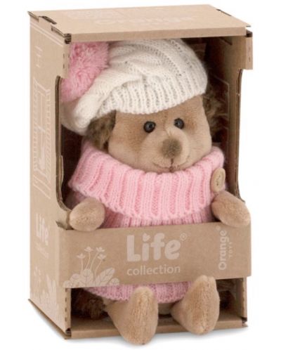 Плюшена играчка Оrange Toys Life - Tаралежчето Флъфи с бяло-розова шапка, 15 cm - 5