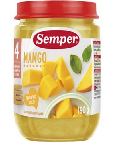 Плодово пюре Semper - Манго, 190 g - 1