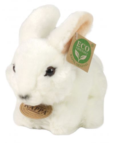 Плюшена играчка Rappa Еко приятели - Бяло зайче, 16 cm - 1