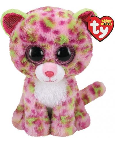 Плюшена играчка TY Toys - Леопард Lainey, розов, 24 cm - 1