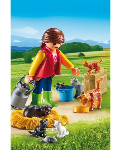 Комплект фигурки  Playmobil Country - Жена с котки - 2
