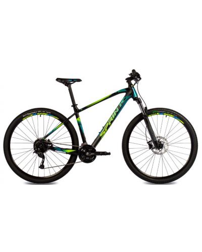 Планински велосипед със скорости SPRINT - Apolon MTB, 29", 480 mm, черно/циан/зелено - 1