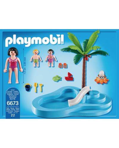 Комплект фигурки Playmobil - Бебешки басейн с пързалка - 3