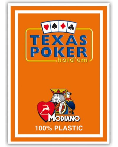 Пластични покер карти Texas Poker - оранжев гръб - 1