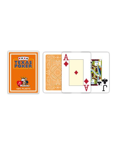 Пластични покер карти Texas Poker - оранжев гръб - 2