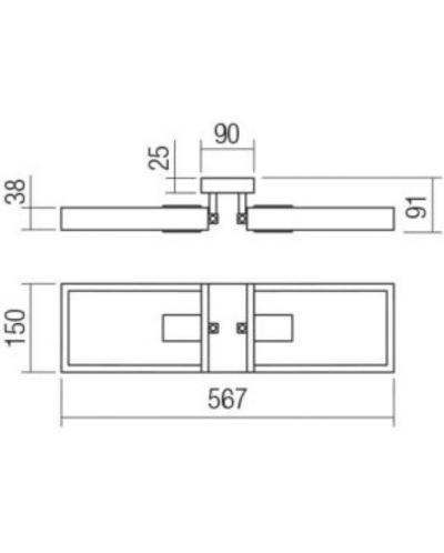 Плафон Smarter - Timber 01-1968, IP20, E27, 2 x 42 W, черен мат и бук - 2